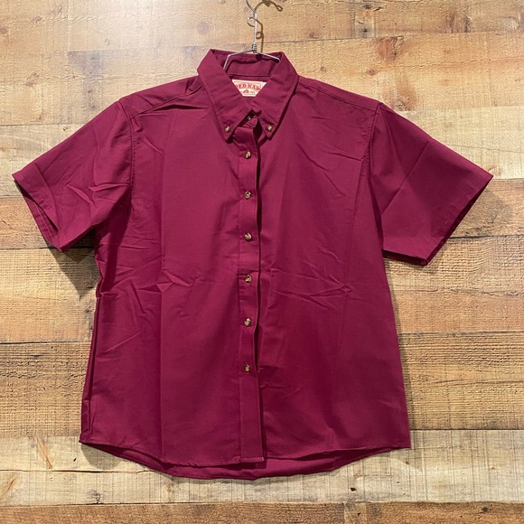 New Red Kap Women’s Short Sleeve Uniform Maroon Work Shirt Sz 14, 16, 26 - Picture 1 of 5